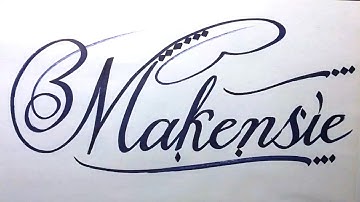 Makensie Name Signature Calligraphy Status | How to Cursive write with cut Marker #makensie