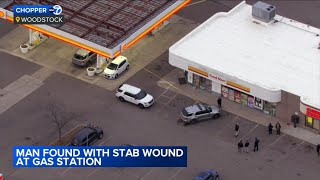 Man found stabbed, critically injured at Woodstock gas station