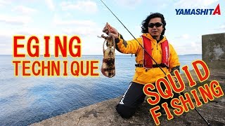 YAMASHITA "How to catch SQUID" explained.SQUID Fishing (EGING) from shore,Jetty