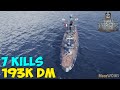 World of WarShips | Normandie | 7 KILLS | 193K Damage - Replay Gameplay 1080p 60 fps