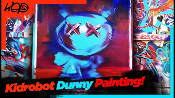 Kidrobot Baby Dunny Canvas Painting in My Studio.