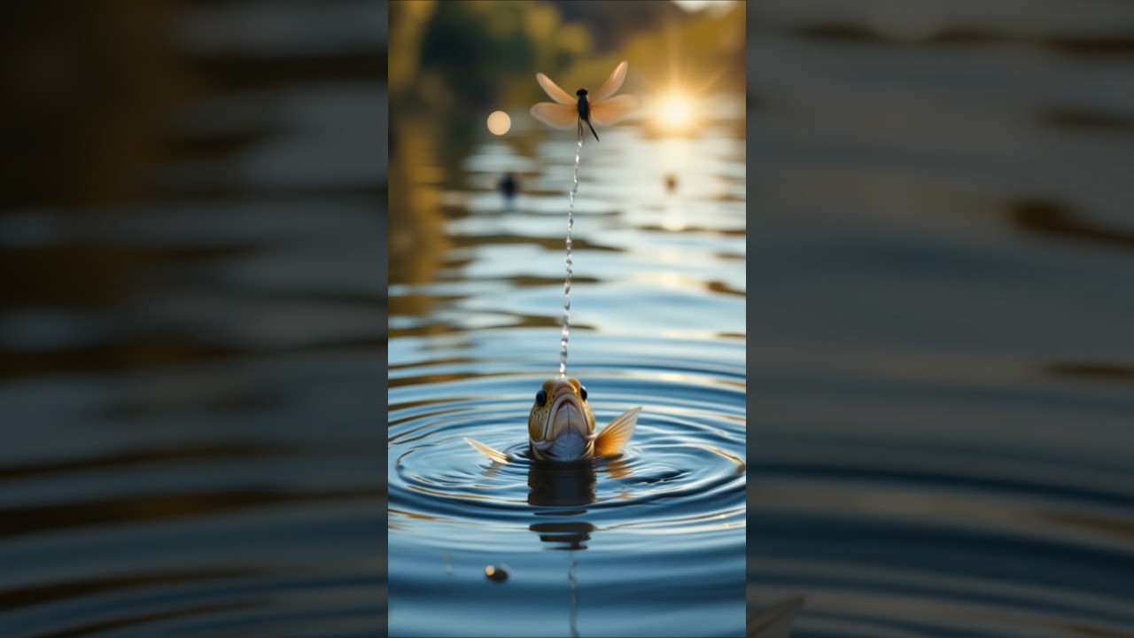 Archerfish shoots spiral water at dragonfly