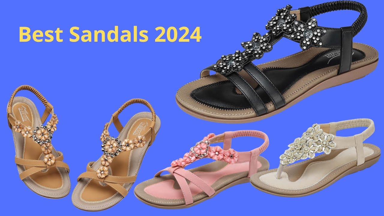 SHIBEVER Flat Sandals for Women Dressy Summer Comfortable Ankle Strap Womens Sandal