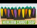 Heirloom Carrot Soap Making 🥕Using Cold Process Soap Canes | Royalty Soaps