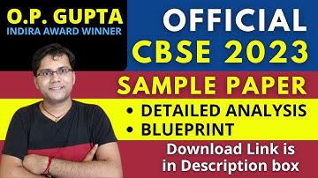 CBSE 2023 Sample Paper for class 12 - Detailed Analysis | CBSE Class 12 Maths Sample Paper Blueprint