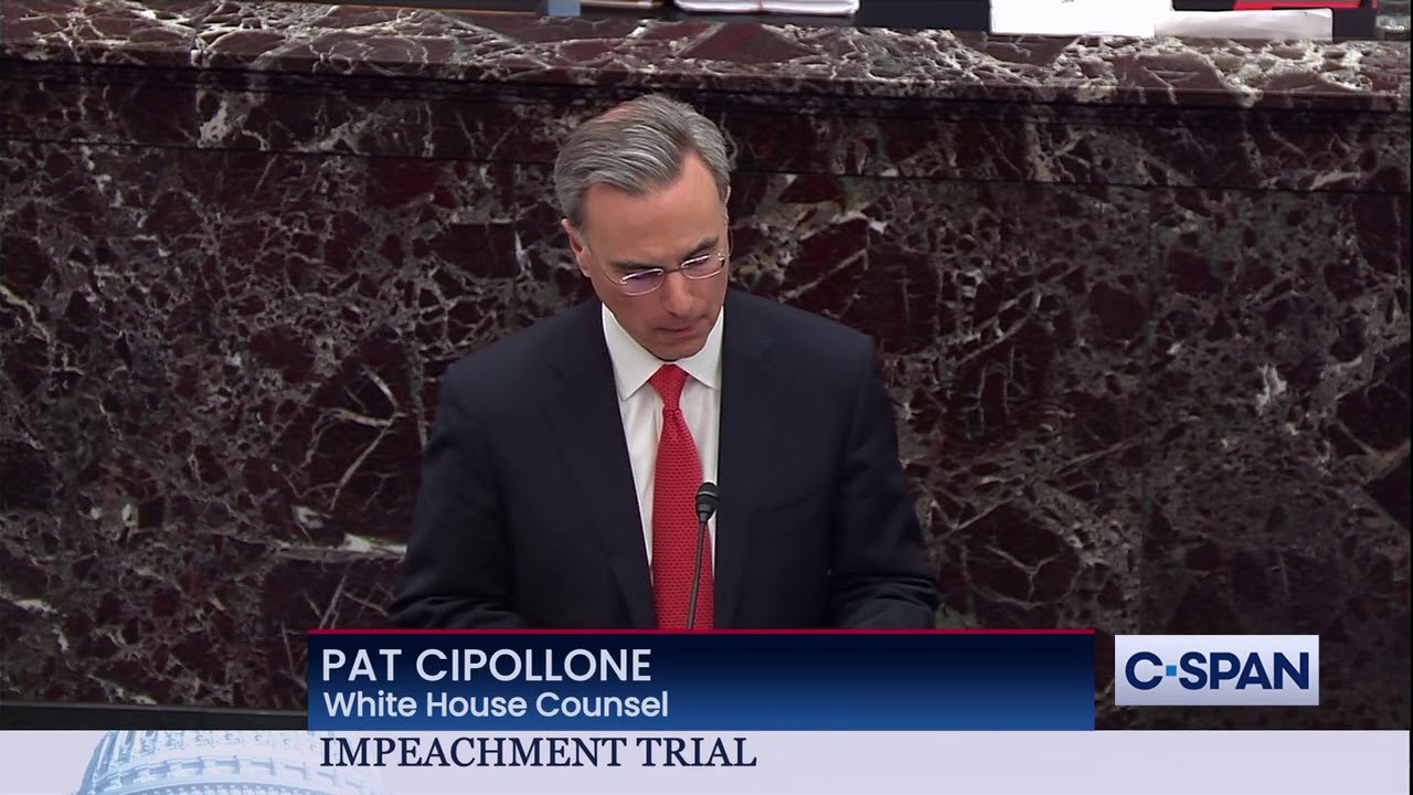 White House Counsel Pat Cipollone Closing Argument - YouTube