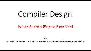 Compiler Design |Operator Precedence Parsing Algorithm |  Lecture 15
