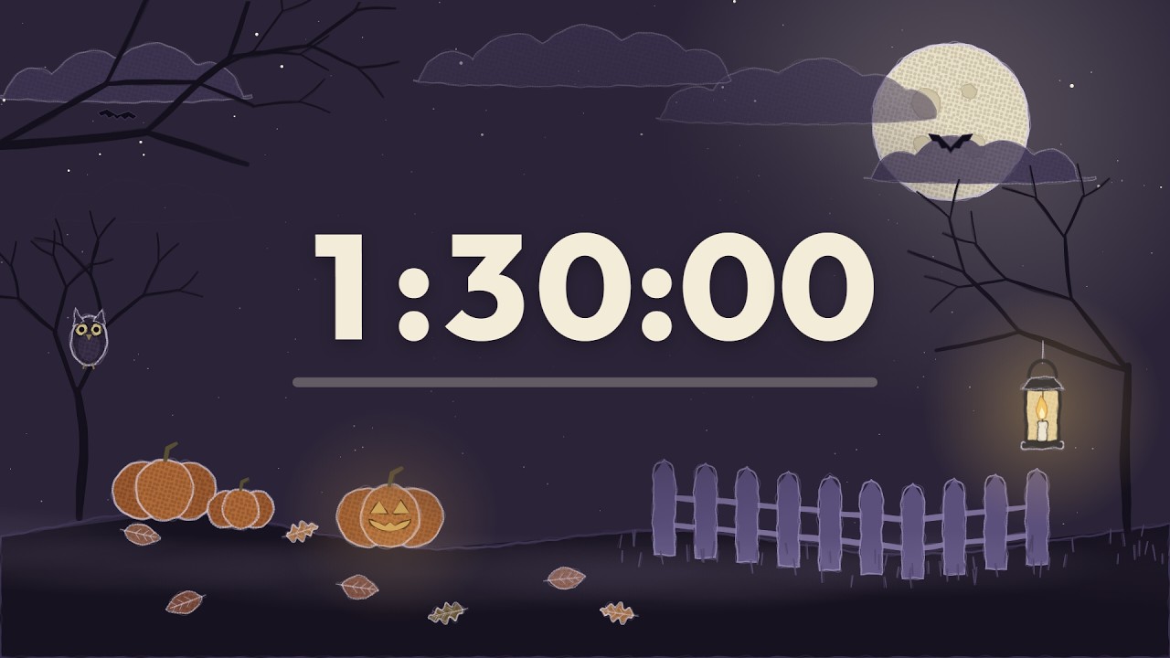 90 Minute Timer · Halloween Moon Study Countdown · Brown Noise - YouTube