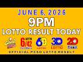 9pm Lotto Result Today June 6 2026 PCSO 