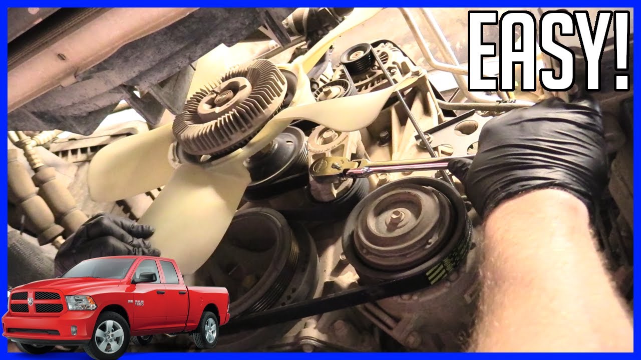 How To Replace Serpentine Belt 57l V8 Ram 1500 2013 2022 Easy Youtube
