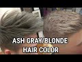 Ash Gray / Blonde Hair Color for Men Step by Step Procedure | How to achieve hair color