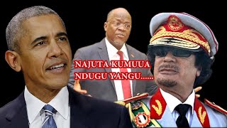 OBAMA ALIMUUA NDUGU YAKE GADDAFI KISA WAZUNGU WALIOMPA URAIS MAREKANI