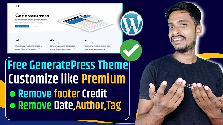 GeneratePress footer Copyright Remove | GeneratePress free theme customization | Date,Author,Tag