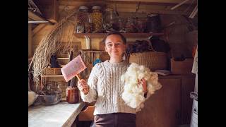 97 hours to turn a raw sheeps fleece into a knitted jumper.