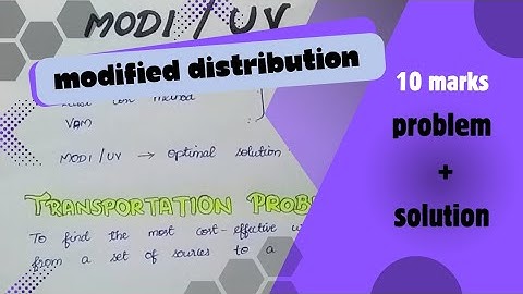 MODI method |Transportation Problem|Operation Research 