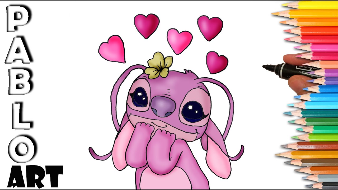 How to Draw Angel in love ️ from Lilo and Stitch | Learn to Draw step by step - YouTube