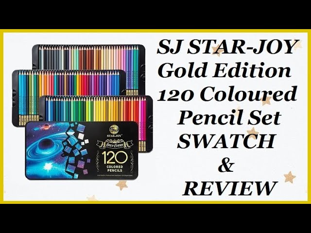 Sj STAR-JOY Gold Edition 120 Colored Pencils for Adult Coloring Books, Premier Coloring Pencils Set for Layering Shading Blending, Holiday Gifts for