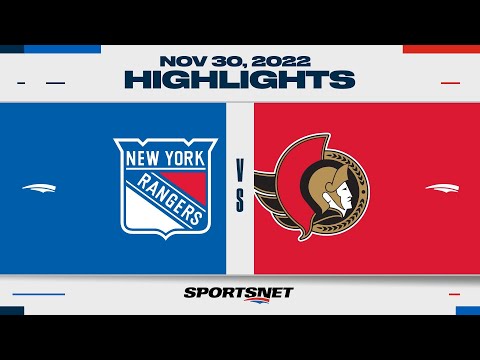 NHL Highlights | Rangers vs. Senators - November 30, 2022