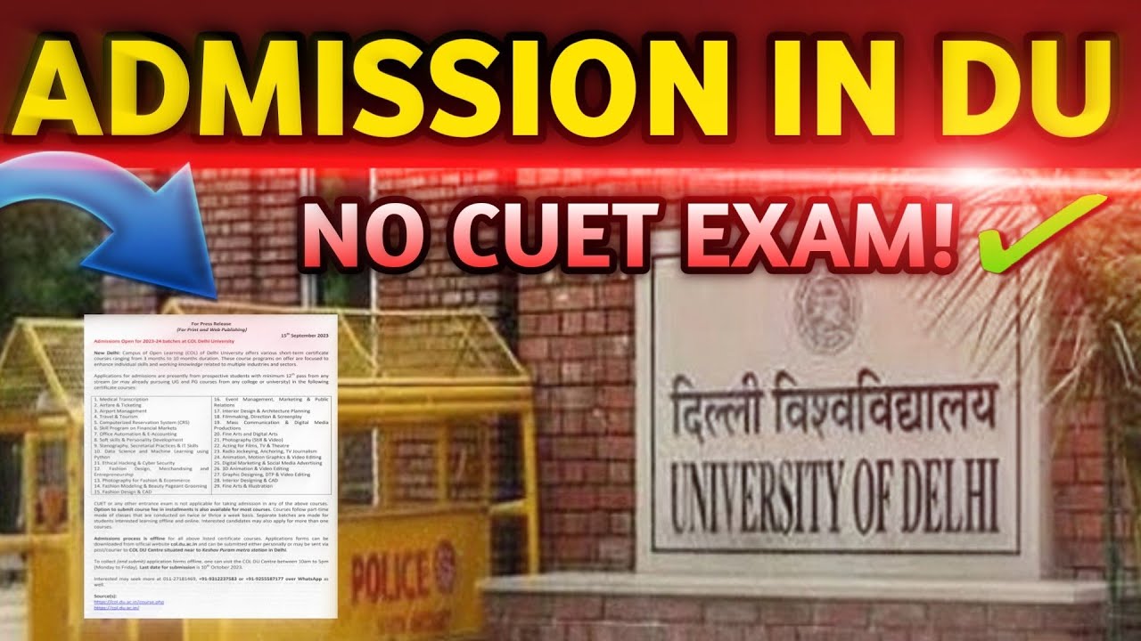 Admission in Delhi University | Short term courses du | delhi ...