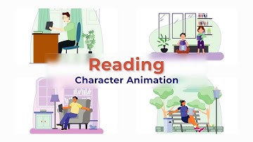 Flat Character Motion Graphic Animation | After Effects Templates | Reading Character Scene Pack