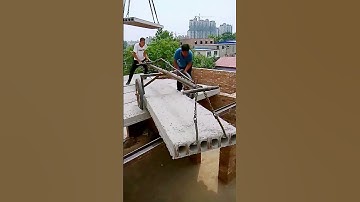 The process of handling cement slabs = good tools can do more with less