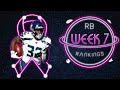 2020 Fantasy Football - Week 7 Running Back Rankings