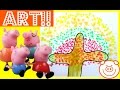 Peppa Pig PAINTS Fall TREE! Pig Family FUN and CUTE Art and Craft Project Night!!