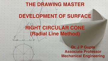 Development of Surface | Right Circular Cone | Radial Line Method | Engineering Drawing