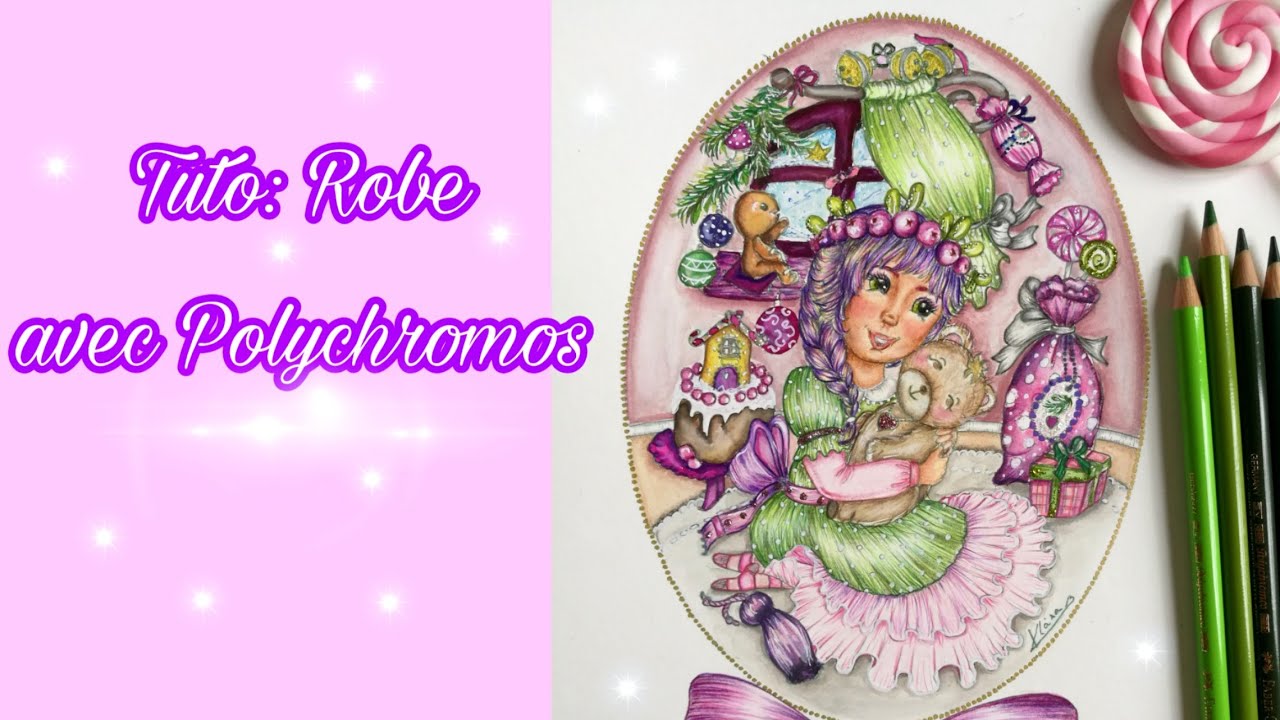 Tuto: robe avec crayons polychromos [dessin, art thérapie]