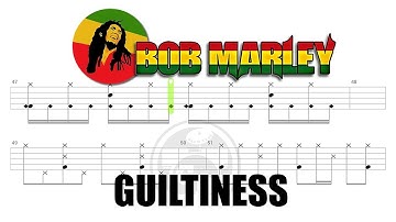 Bob Marley - Guiltiness (🔴Drum Notation | PDF)  @chamisdrums #bobmarley