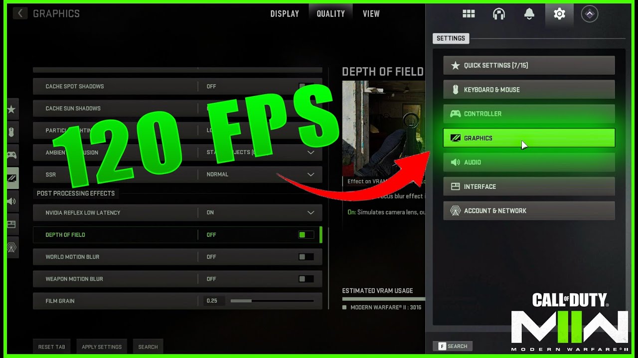How to get "120 FPS" in CALL OF DUTY MODERN WARFARE 2 on a LOW END PC ??