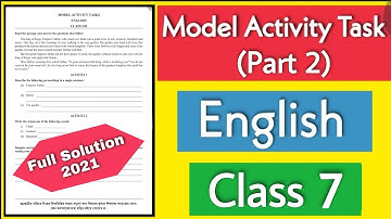 Model Activity Task Class 7 English Part 2 | Class VII Model Activity Task English Part 2|Study Room