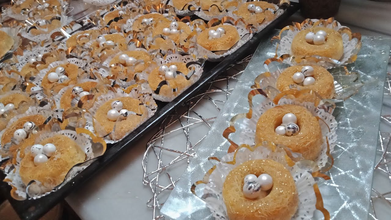 حلويات العيد والافراح2019قطايف عش البلبل لافراحكم ومناسباتكم مقرمشين ومعسلين روعة سلطانة الحلويات