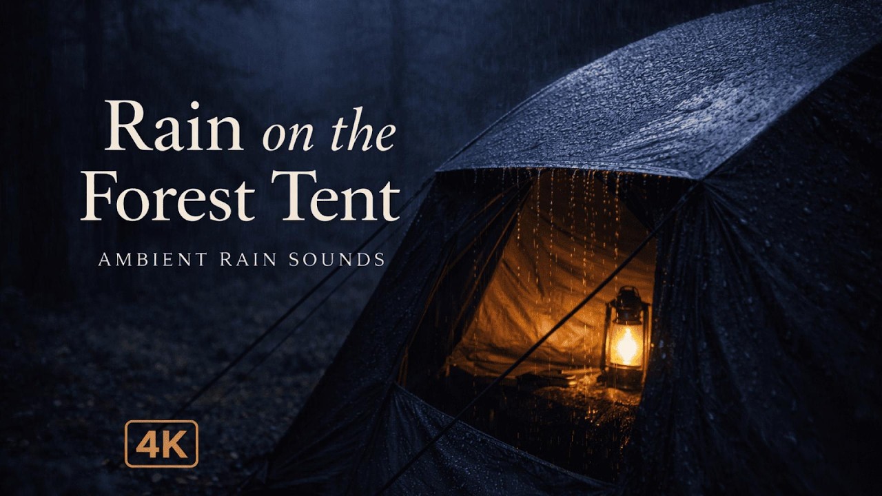 🌧️ Rain on Tent in Forest at Night | 3 Hours Relaxing Rain Sounds for Sleep (4K)