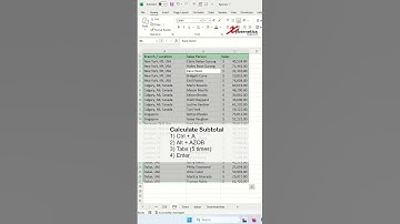 Insert Subtotal Using ONLY Keyboard... NO MOUSE #tips #excel #short #short #shortvideo #how