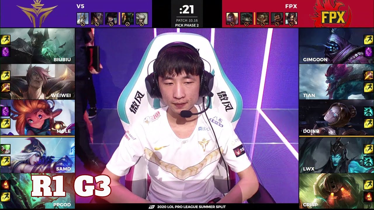 FPX vs V5 - Game 3 | Round 1 Playoffs LPL Summer 2020 | FunPlus Phoenix vs Victory Five G3