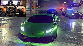 NFS HEAT Police Chase Lamborghini Huracan Performante - LOGITECH G29 gameplay