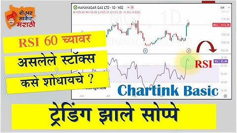4. RSI 60 च्या वर असलेले स्टॉक्स 1 मिनिटात कसे शोधायचे ? CHARTINK scanner
