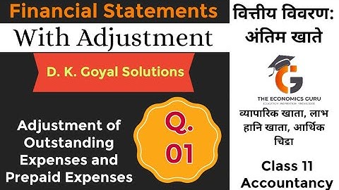 Q 1: Financial Statements with adjustment I DK Goyal I Class 12 Accountancy
