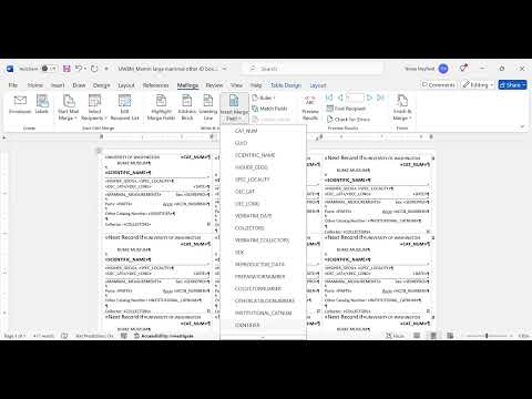 How to edit Mail Merge fields