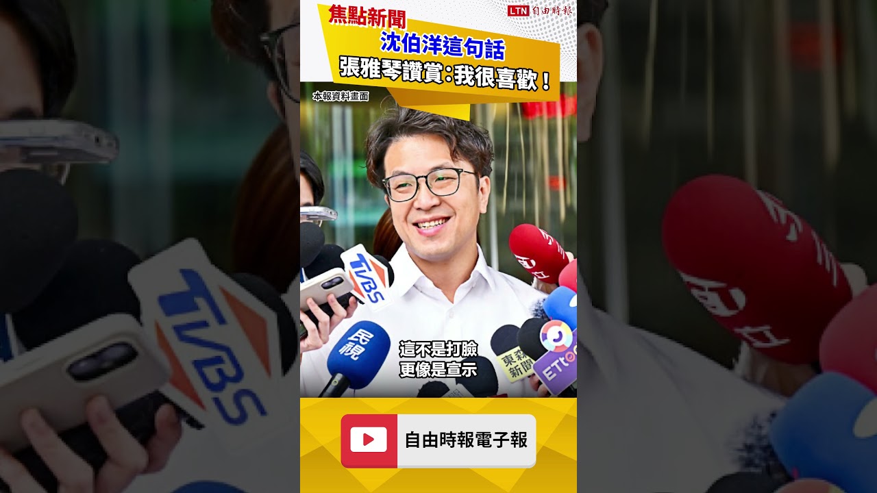 沈伯洋這句話 張雅琴讚賞:我很喜歡! 沈伯洋這句話 張雅琴讚賞:我很喜歡!