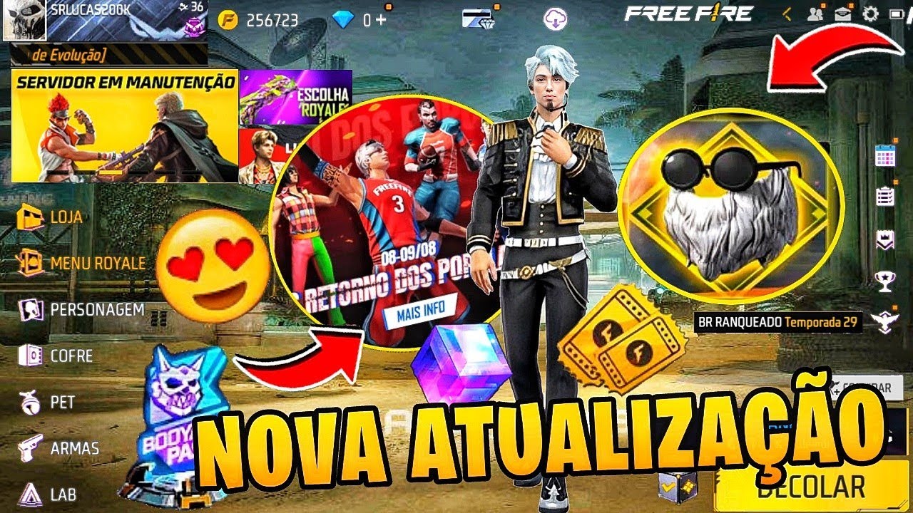 URGENTE!! MELHOR ATUALIZAÇÃO DO FREE FIRE 2023, NOVO OURO ROYALE, NOVOS  PASSES, PERSONAGENS E MAIS 