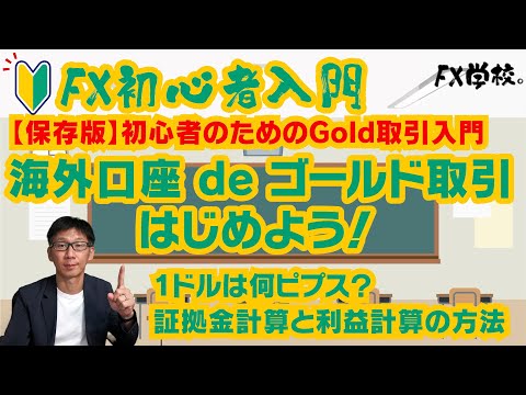 【FX初心者入門】初心者のためのゴールド取引入門　ピプスの見方、必要証拠金、利益計算方法を覚えよう