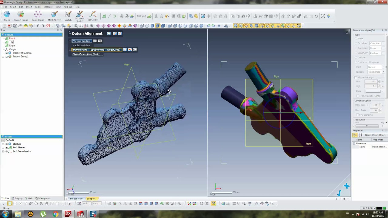 Casting Bracket - Geomagic Design X (3D Scanning Conversion) Part 01