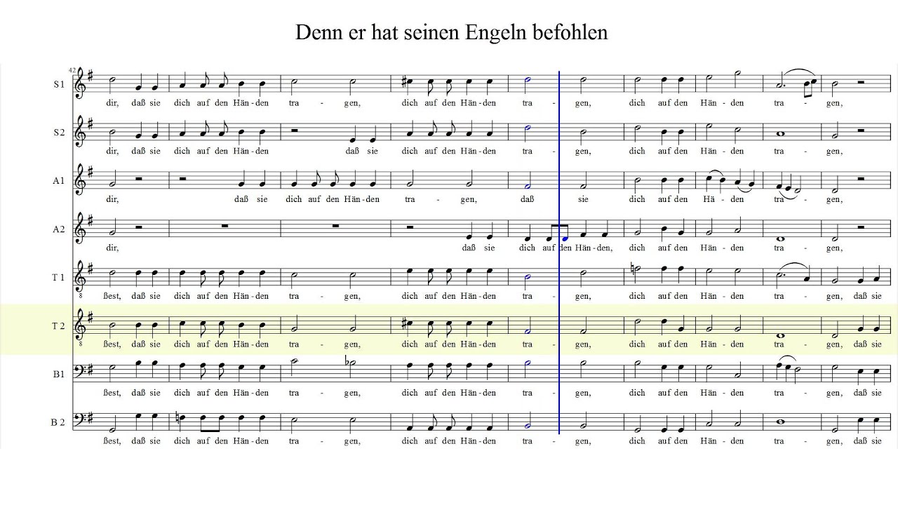 Denn er hat seinen Engeln befohlen [Tenor 2]