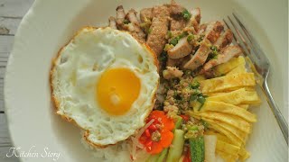 បាយសាច់ជ្រូក​/បាយស្រូប[Pork Chop Rice]ម្ហូបខ្មែរ[Kitchen Story]