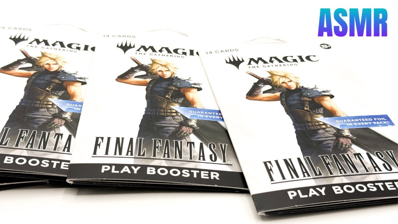 ASMR Whisper and Gum Chewing: opening Magic the Gathering Final Fantasy Packs