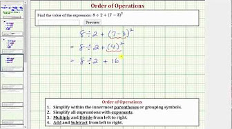 Order of Operations, Square Roots, Radicals, and Rational Exponents