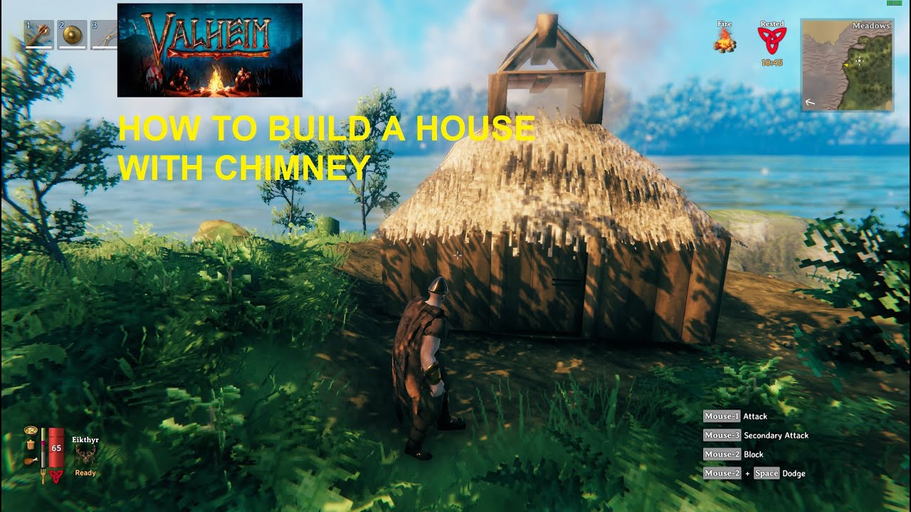 Valheim How to build a house with chimney YouTube