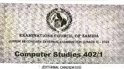 Computer studies Grade 9 2022